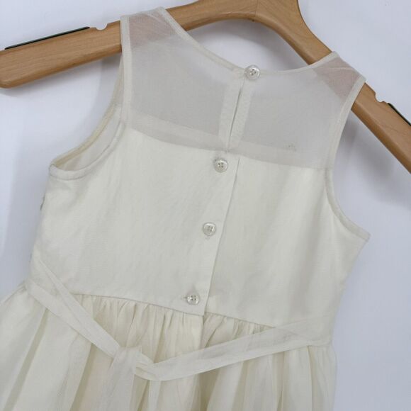 Jona Michelle Girls Size 6 Spring Easter Dress Satin & Embroidered Butterfly - Picture 5 of 7